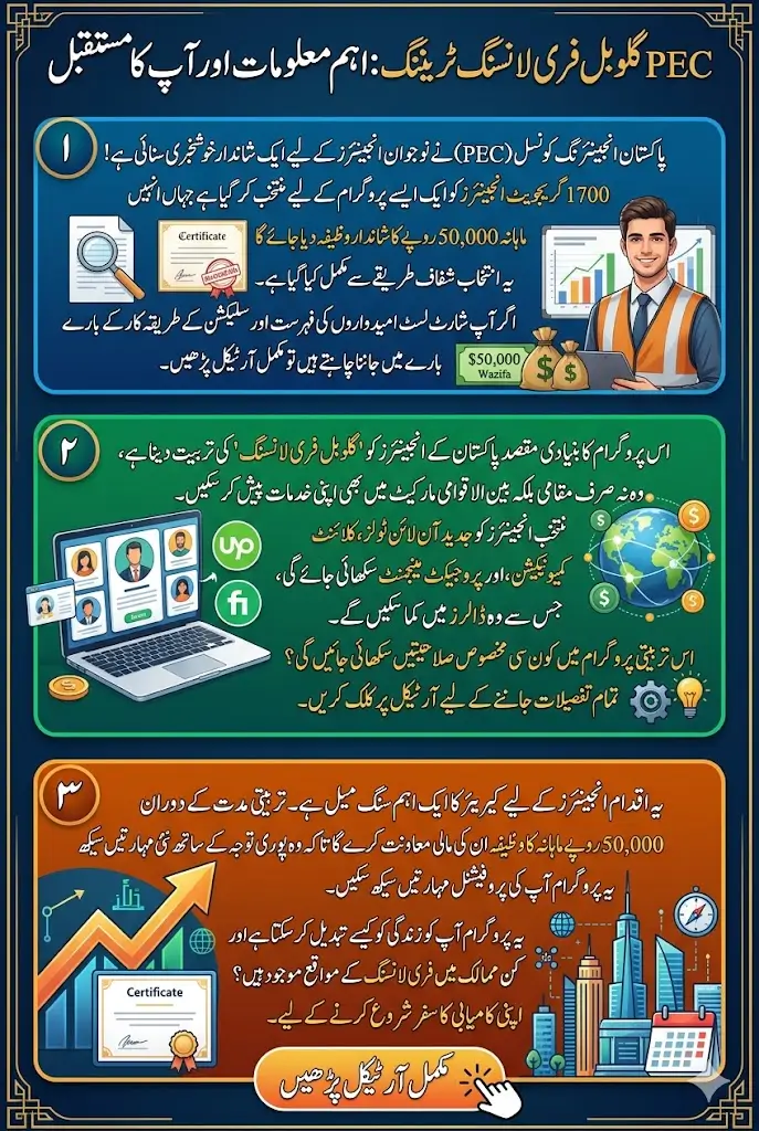 Pakistan Engineering Council Announces Global Engineering Freelance Training Initiative – 1,700 Engineers Selected with Rs. 50,000 Monthly Stipend