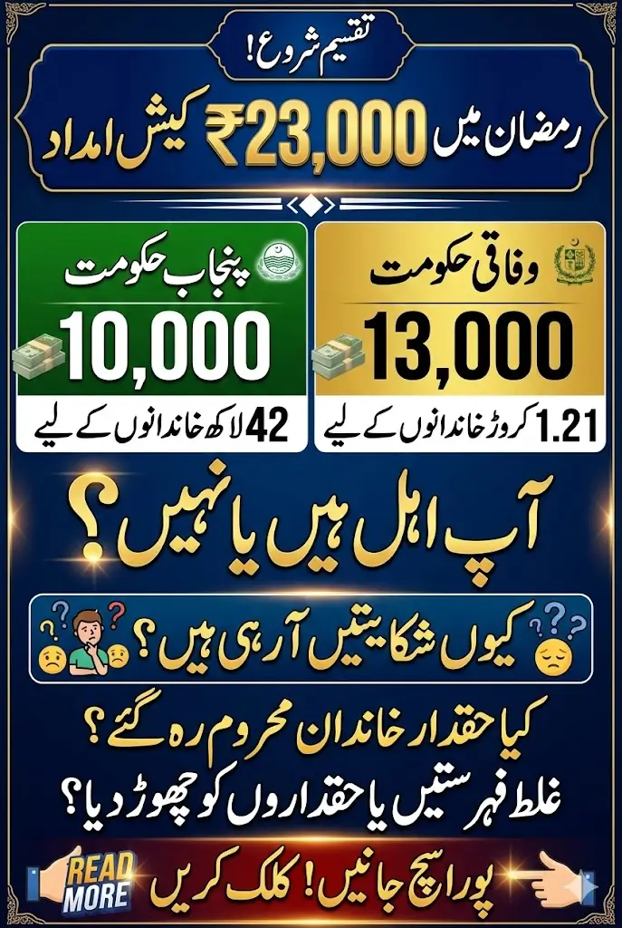 Punjab & Federal Governments Begin Ramzan 23000 Cash Aid Distribution – Who Qualifies and Why Questions Are Being Raised